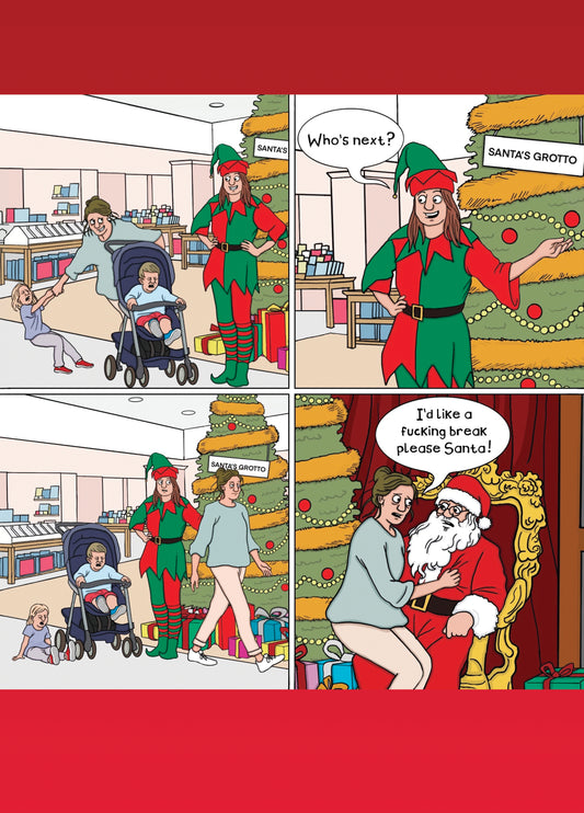 Tired Mum Santa Card