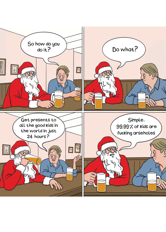 Santa In The Pub Card