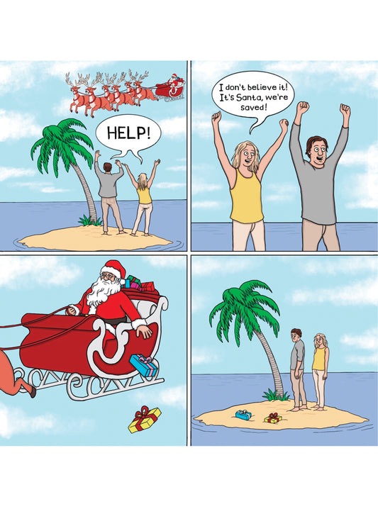 Desert Island Santa Card