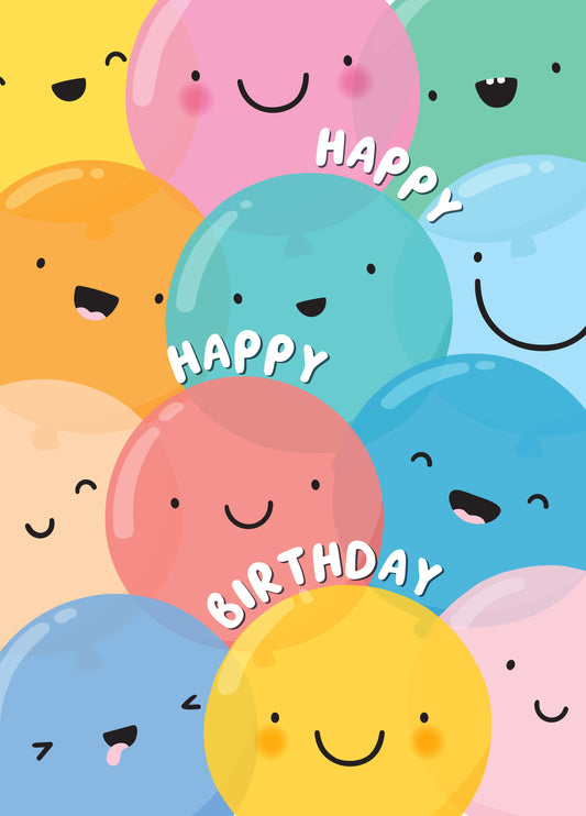 Happy Balloons Birthday Card