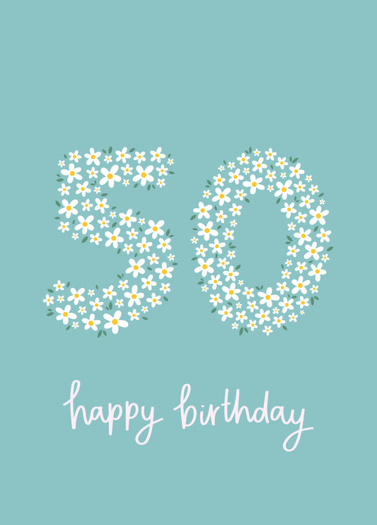 Daisy 50th Birthday Card