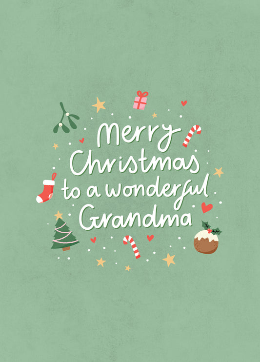 Wonderful Grandma Christmas Card