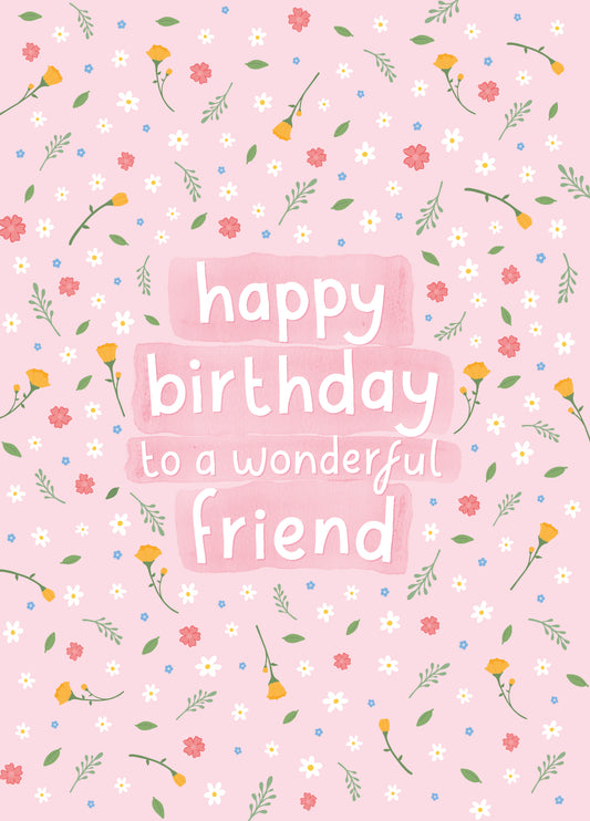 Floral Birthday Card For Friend