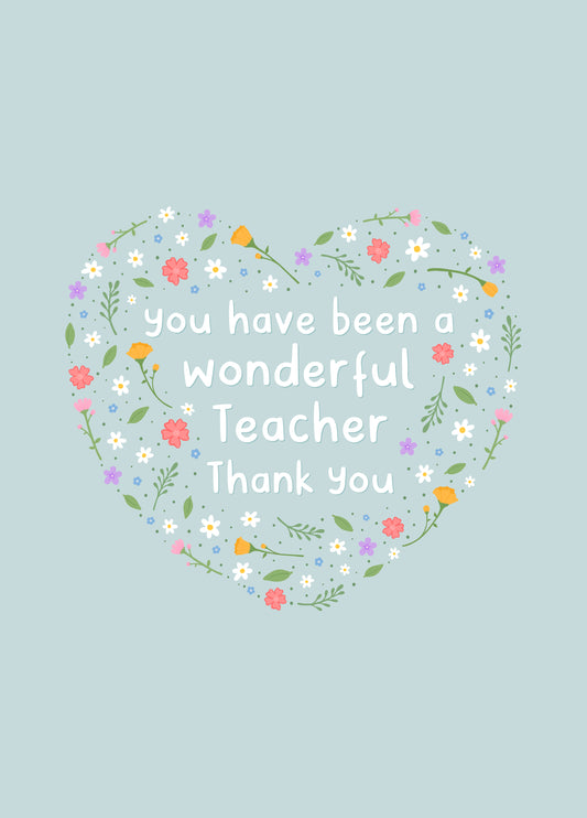 Wonderful Teacher Thank You Card