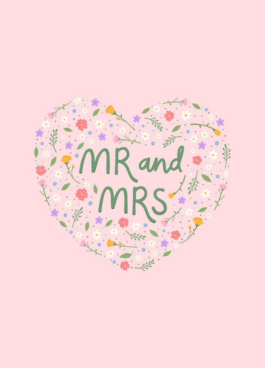 Mr And Mrs Wedding Card