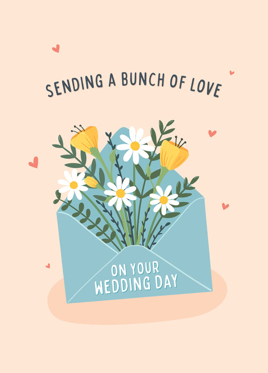 Bunch Of Love Floral Wedding Card