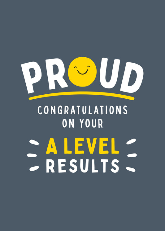 Proud A Level Exam Results Card