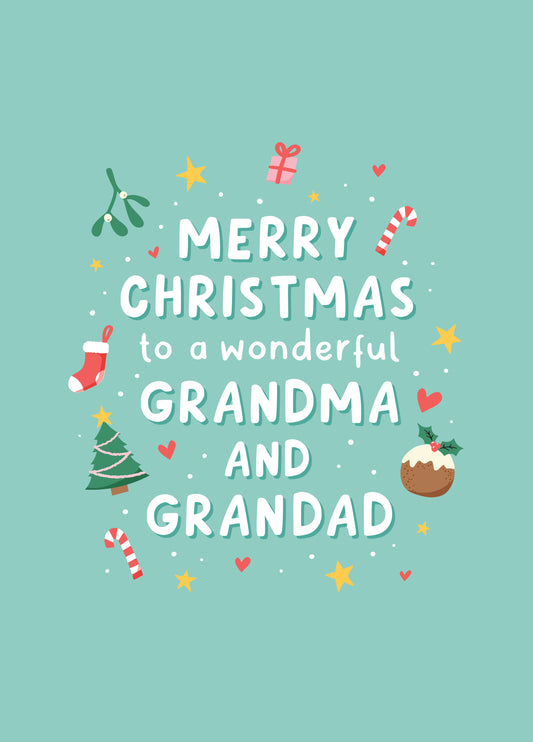 Wonderful Grandma And Grandad Christmas Card