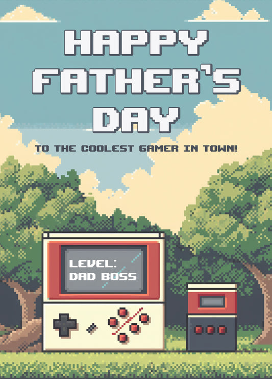 Retro Gamer Father's Day Card