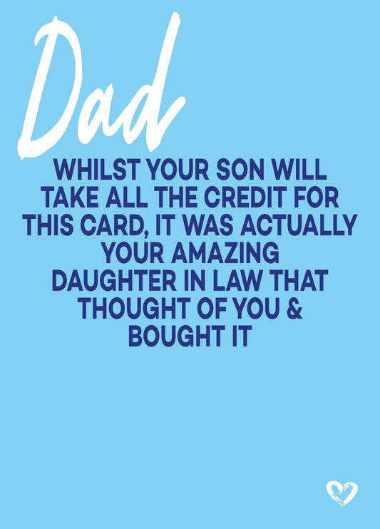 Dad Amazing Daughter In Law Card