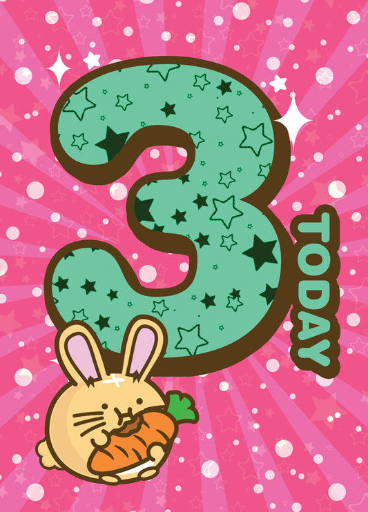 3 Today Birthday - Fuzzballs Card