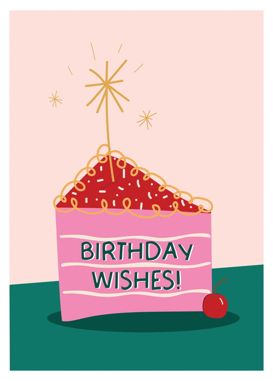 Birthday Cake Wishes Card