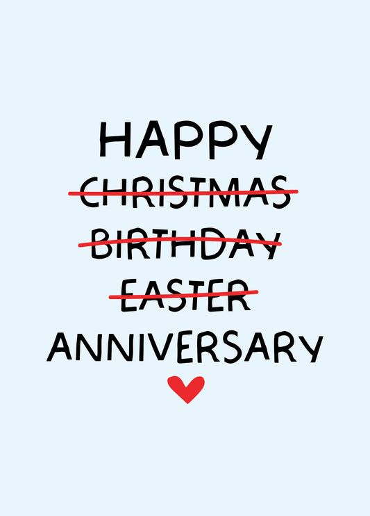 Funny Multiple Choice Cross Out Anniversary Card