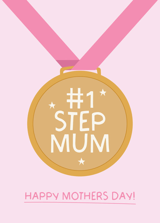 No1 Step Mum Medal - Mothers Day Card