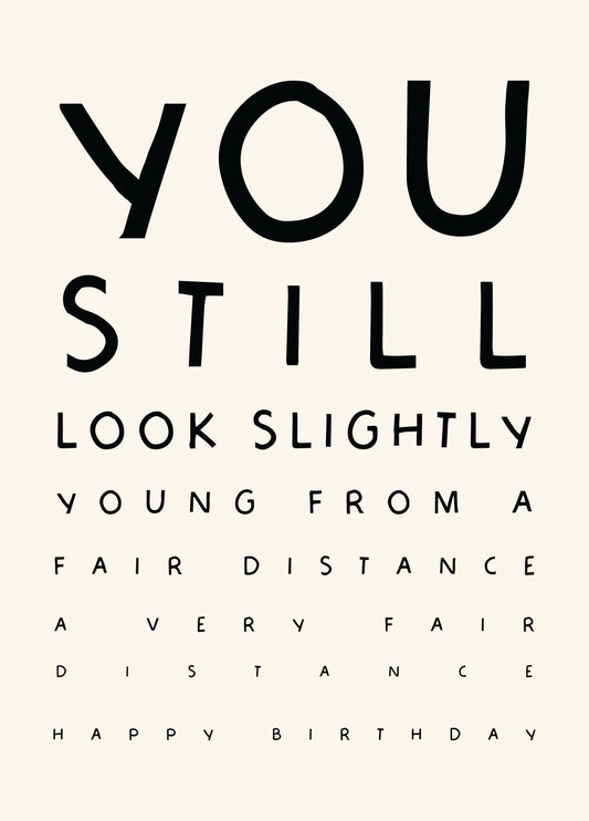 Funny 'Eye Test' Inspired Old Age Birthday Card