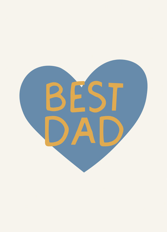 Best Dad Heart - Fathers Day Card