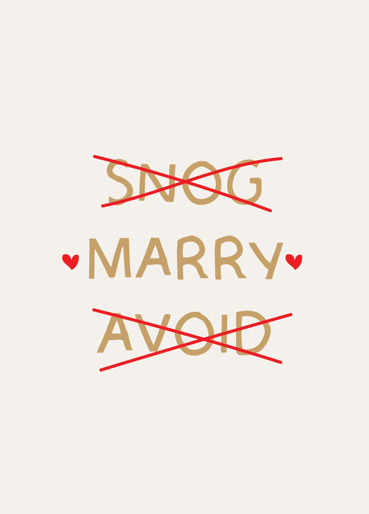 Snog, Marry, Avoid Wedding Card