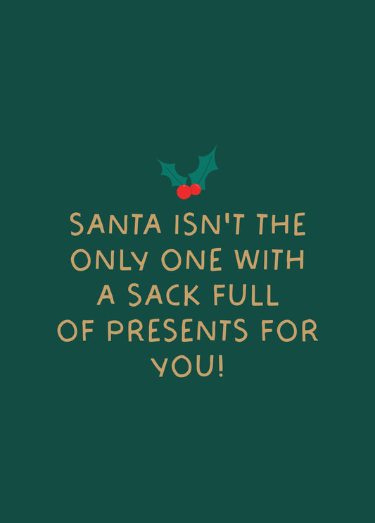 Funny Santa Sack Christmas Card
