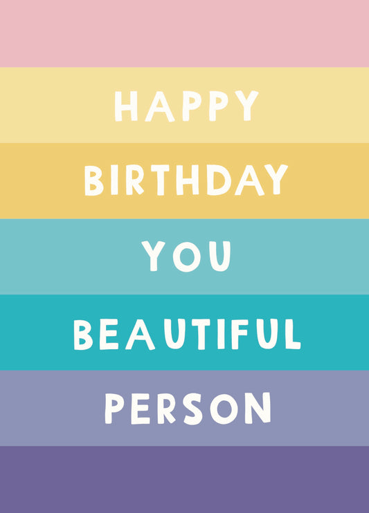 Pastel Rainbow Birthday Card