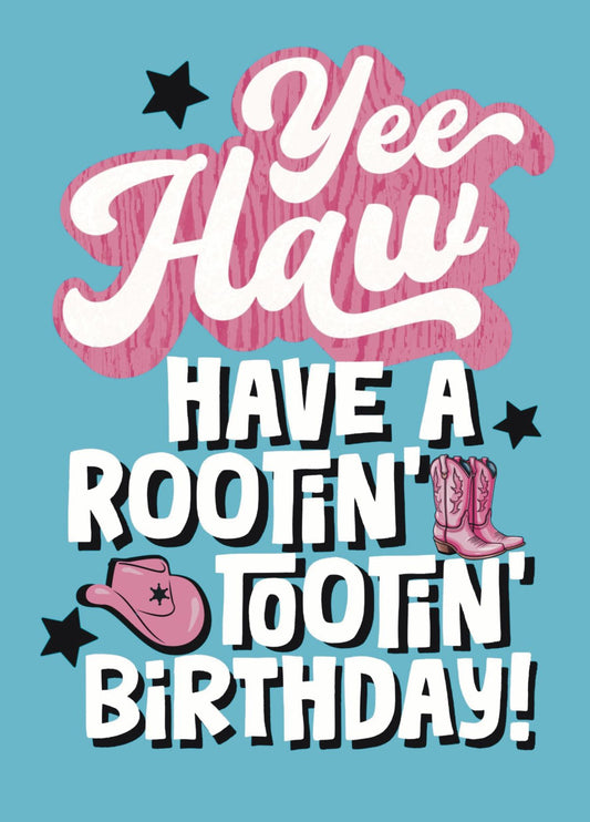 Cowgirl Rootin' Tootin' Birthday Card