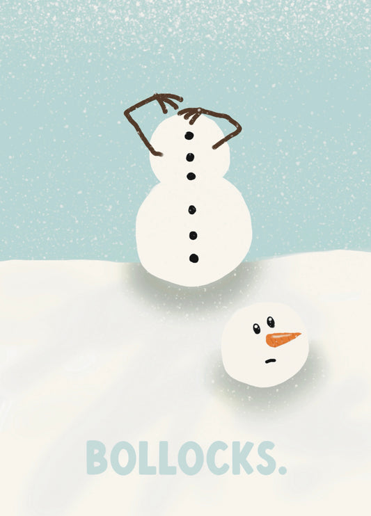 Snowman Losing His Head Funny Card