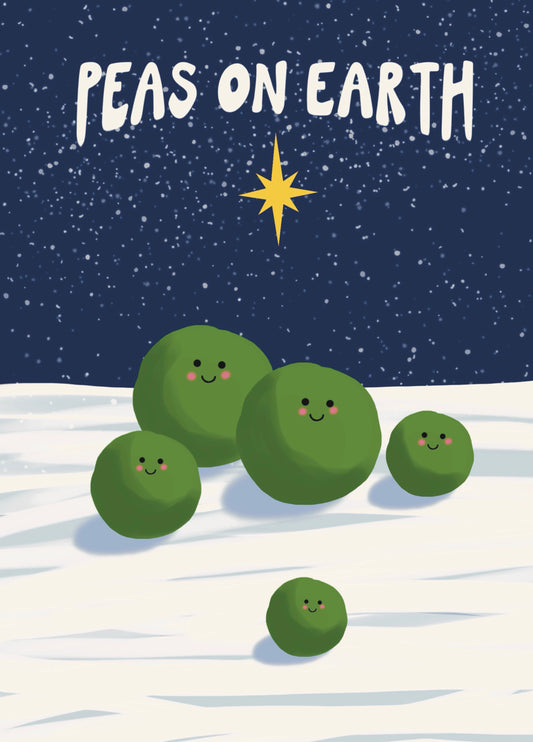 Peas On Earth Cute Christmas Card
