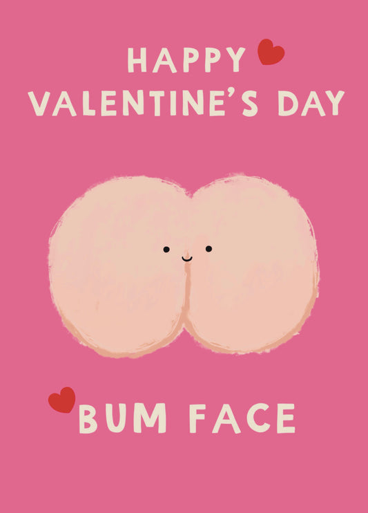 Funny Happy Valentine’s Day Bum Face Card