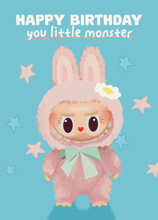 Cute Little Monster Birthday Card