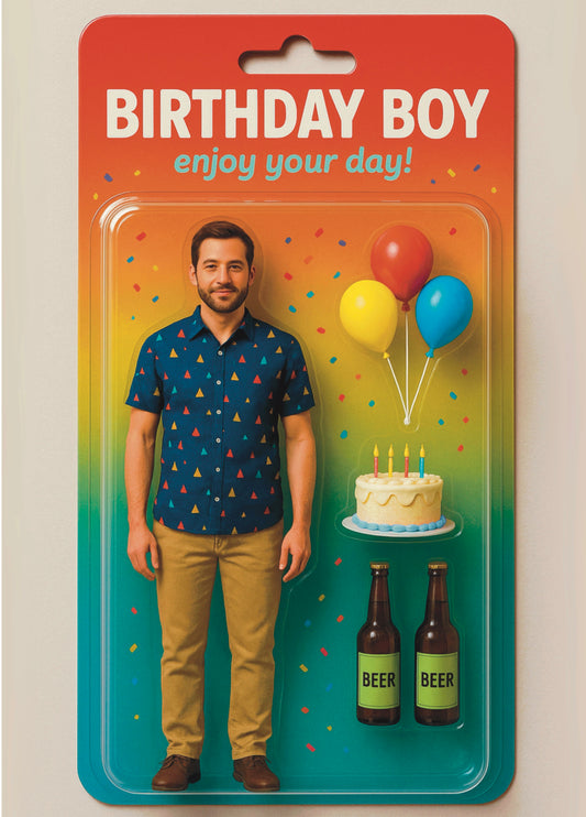 Funny Birthday Boy - AI Action Figure - AI Doll