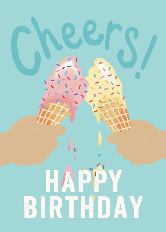 Cheers Happy Birthday Ice Cream And Sprinkles