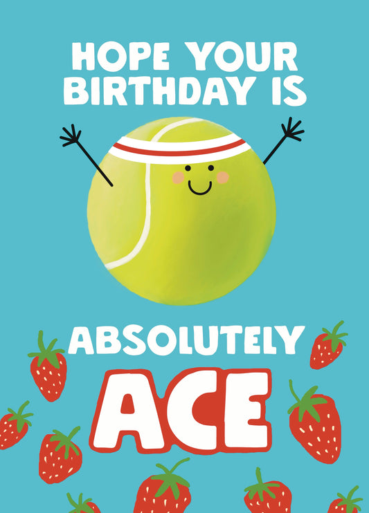 Absolutely Ace Birthday Cute Tennis Card
