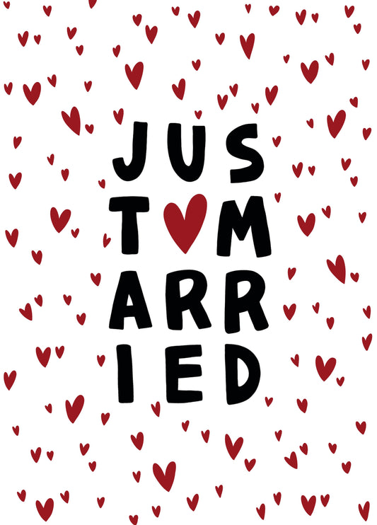 Just Married Hearts Card