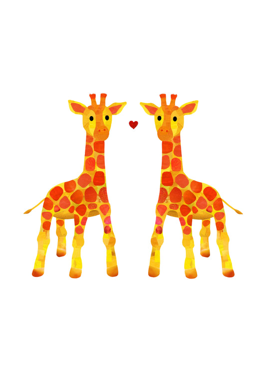 Two Giraffes In Love Card