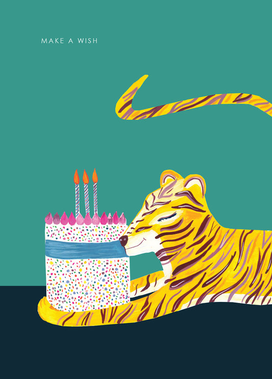 Make A Wish Tiger Birthday Card