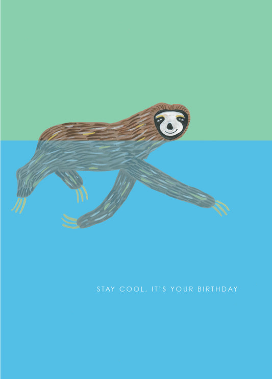 Stay Cool Sloth Birthday Card