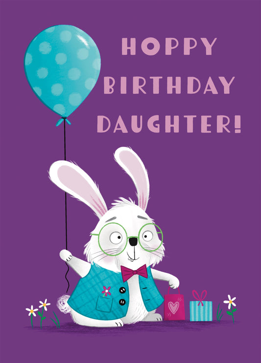 Hoppy Birthday Daughter! Bunny Rabbit Daughter Birthday Card