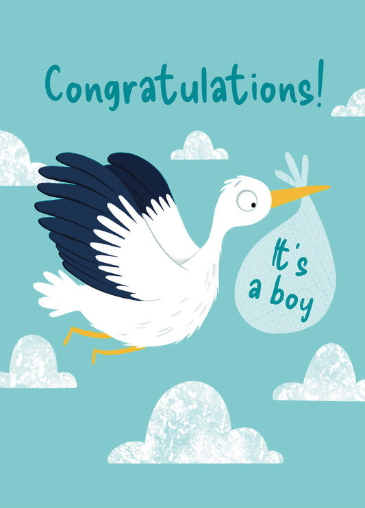 Stork It's A Boy Card
