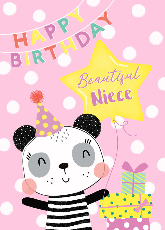 Niece, Happy Birthday Panda Card