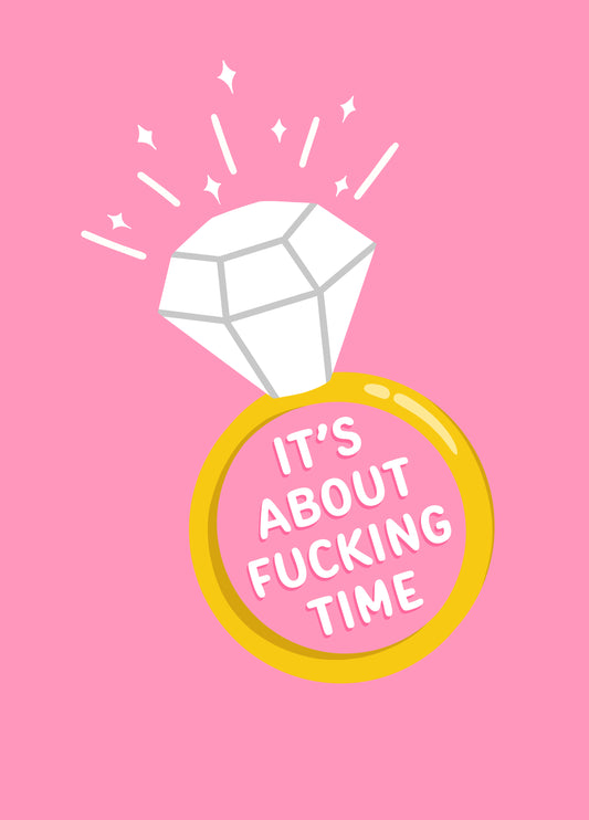 It’s About Fucking Time Wedding Card