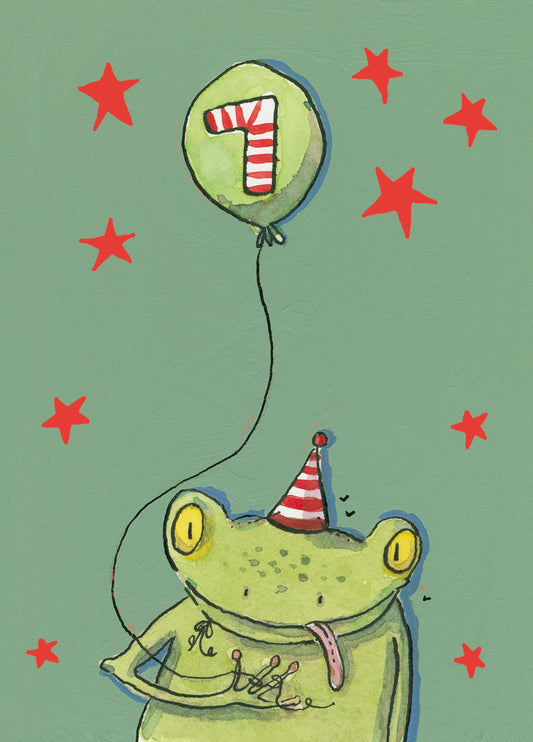 Happy 7th Birthday Frog Card