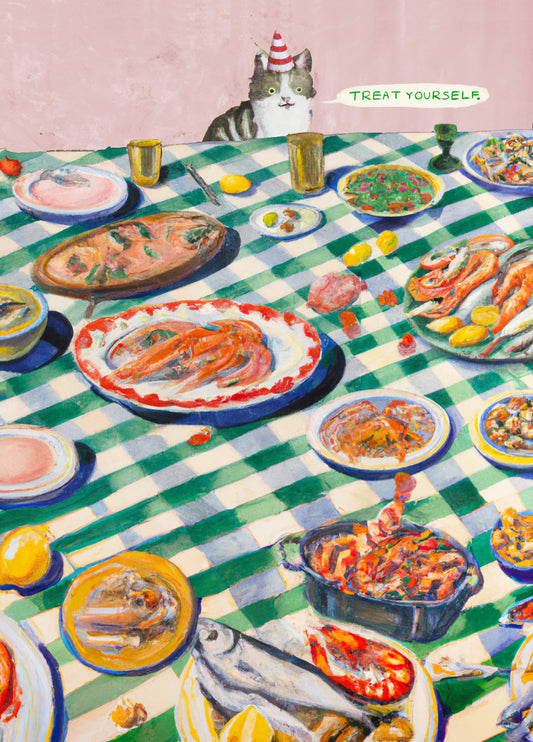 Treat Yourself Cat Card