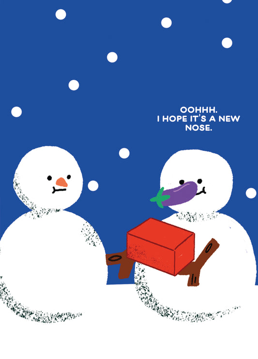 New Nose Snowman Christmas Card