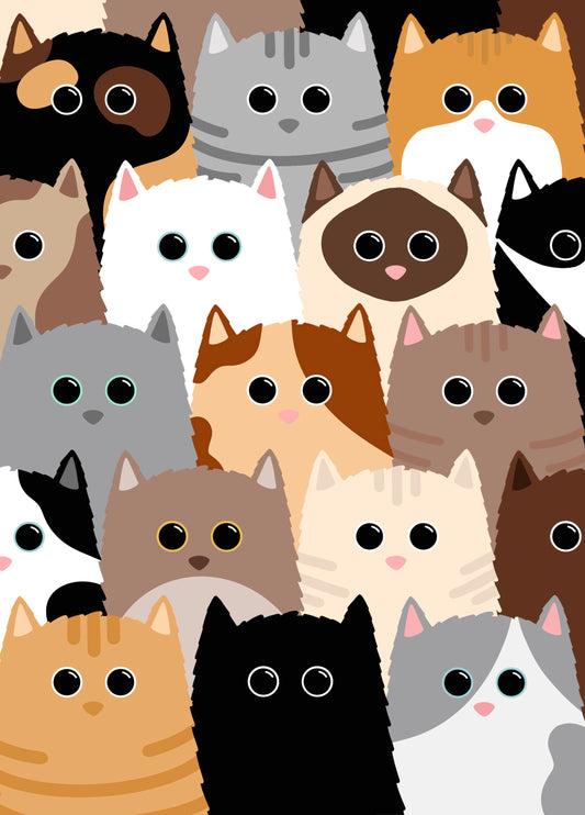 Lots Of Cats Blank Card