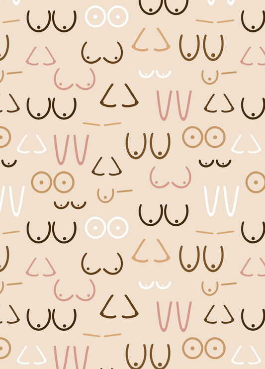 Boobs Pattern - Valentine's, Breastfeeding, Galentine's