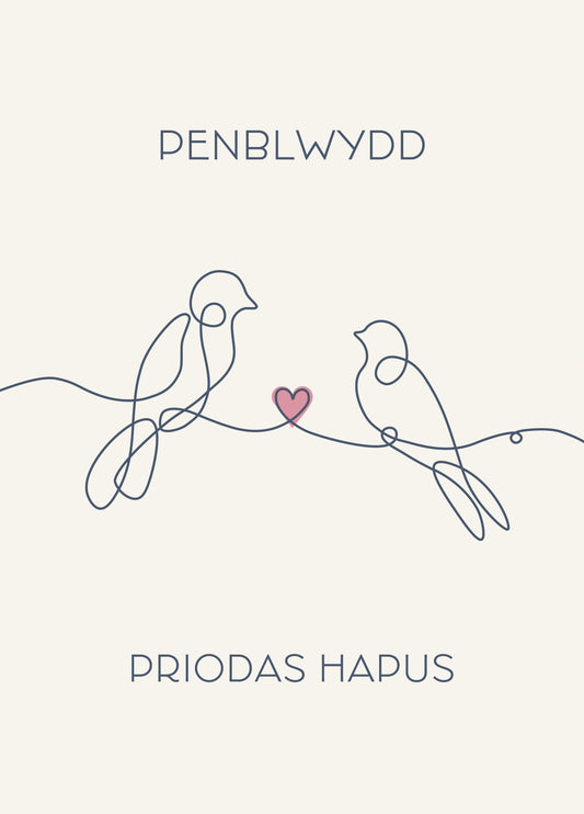 Penblwydd Priodas Hapus Card