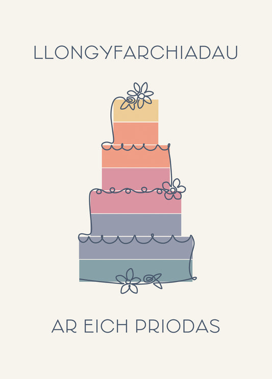 Priodas Cake Card