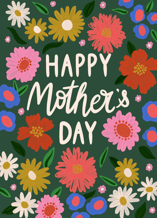 Green Floral Mother's Day Card