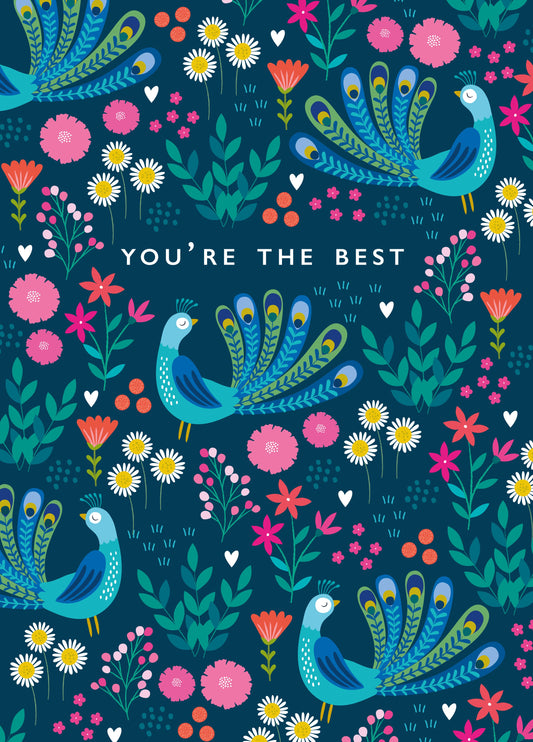 You're The Best Peacock Pattern Card