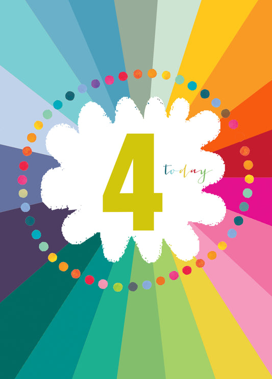 Colourful Cloud 4th Birthday Card