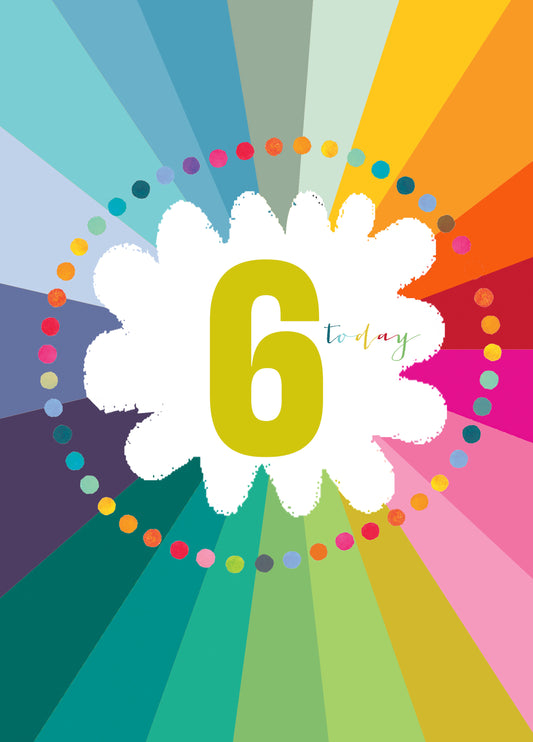 Colourful Cloud 6th Birthday Card
